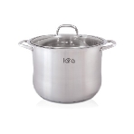 Кастрюля Lara LR02-42 10 л (нерж) 26x19 см, 10 л, капсулир индукц дно, стекл крышка, фото 1