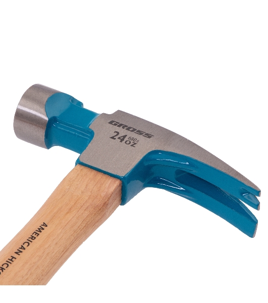 Молоток-гвоздодер Gross AMERICAN HICKORY 680 г, угол 75, магнит, обрезиненная рукоятка