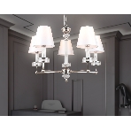 Люстра Ambrella light LH71001/5 BN/WH никель/белый E14*5 max 40W D670*1130, фото 1