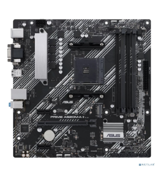 Материнская плата ASUS PRIME A520M-A II/CSM, AM4, AMD A520, 4xDDR4, 4xSATA, 1xM.2, 1xPCI-E 3.0 x16, 2xPCI-E x1, 1xDP, 1xHDMI, 1xVGA, 1x 1Gb LAN, 2xUSB-A 2.0, 4xUSB-A 3.0, 3x3.5 мм, 7.1, mATX