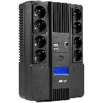 Источник бесперебойного питания Бастион SKAT-UPS 800-AID-IN-1x9-8 ИБП 220В 480Вт, LCD, АКБ 1x 9А·ч, line interactive, мод.синус, 8хSchuko,2xUS (8933), фото5