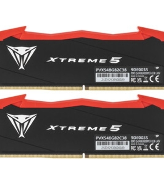 Оперативная память Patriot Viper Xtreme 5, DDR5, 48GB (2x24GB), 8200MHz, CL38, DIMM, с радиаторами, черный