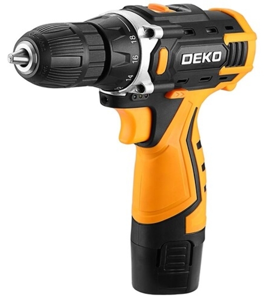 Дрель-шуруповерт Deko DKCD12V, 12 В, 1,5 Ач, 32 Нм, щеточный