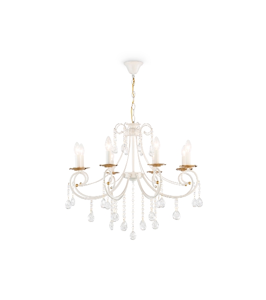 Светильник Ambrella light TR4917/8 WH/GD белый/золото E14/8 max 40W D740*930