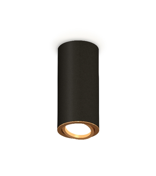 Светильник Ambrella Light XS7443004 SBK/PYG черный песок/золото желтое полированное MR16 GU5.3 (C7443, N7004)