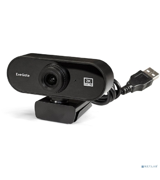 Веб-камера ExeGate Stream C940 2560x1440, 30 кадр/с, USB Type-A, микрофон (шумоподавление), универсальное крепление, штатив в комплекте