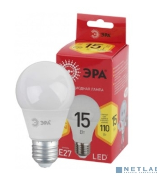 Лампа светодиодная ЭРА LED A60-15W-827-E27 R (диод, груша, 15Вт, тепл, E27)