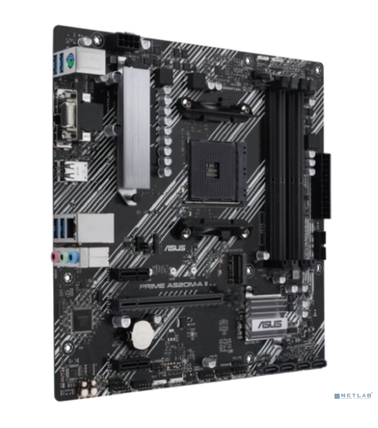 Материнская плата ASUS PRIME A520M-A II/CSM, AM4, AMD A520, 4xDDR4, 4xSATA, 1xM.2, 1xPCI-E 3.0 x16, 2xPCI-E x1, 1xDP, 1xHDMI, 1xVGA, 1x 1Gb LAN, 2xUSB-A 2.0, 4xUSB-A 3.0, 3x3.5 мм, 7.1, mATX