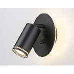 Настенный светильник с выключателем Ambrella light FW2463 BK черный GU10 max 12W+LED 4200K 7W D145*150, фото 1