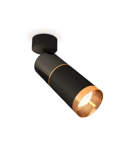 Светильник Ambrella Light XM6313014 SBK/DCH/PYG черный хром/черный песок/золото желтое полированное MR16 GU5.3
