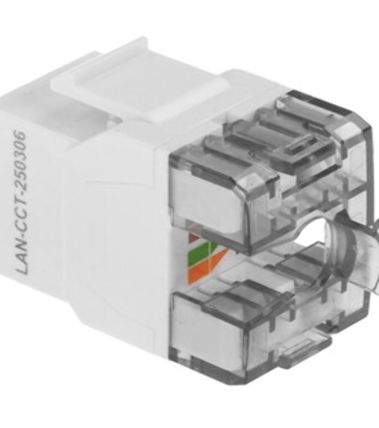 Модуль LANMASTER LAN-OK45U5E/180R-WH информ. KeystoneRJ45 cat.5e белый