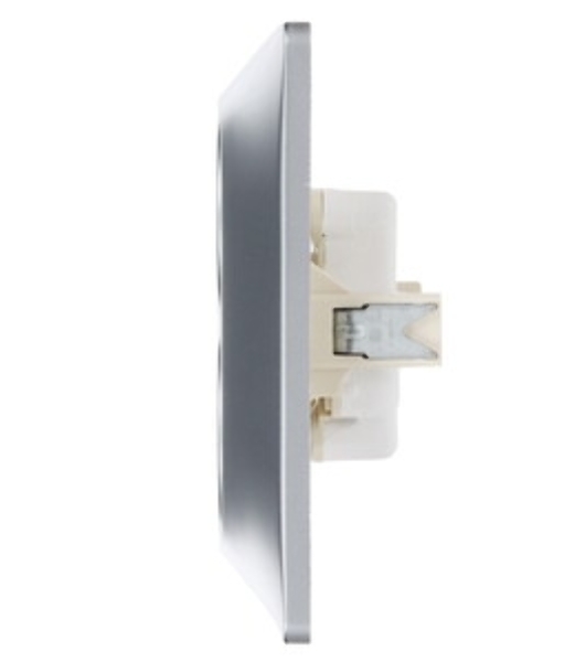 Розетка 2-м СП Glossa 16А IP20 без заземл. в сборе алюм. SchE GSL000320