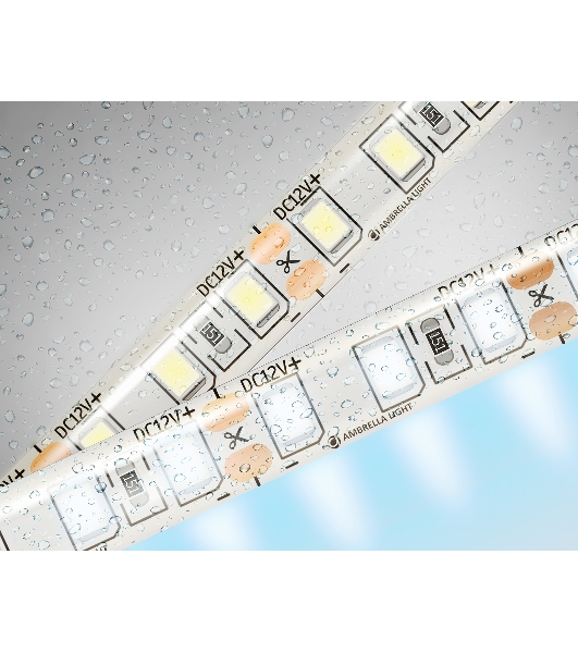 Светодиодная лента Ambrella light GS1203 2835 120Led/ 9.6W m/ 12V IP65 6500K/ 5000*8*2.27mm (2 конт.)