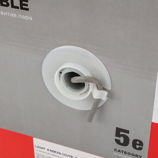 Кабель витая пара Rexant LIGHT U/UTP, cat.5e, ZH нг(А)-HF, 4PR, 24AWG, внутренний, серый, 305 м