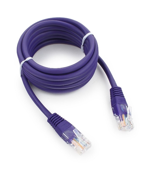 Патч-корд UTP Cablexpert cat.5e, 2м, литой, многожильный, фиолетовый