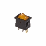 Выключатель клавишный Rexant 12V 15А (3с) ON-OFF желтый с подсветкой Mini, фото2