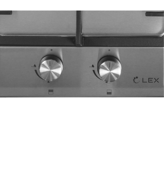 Газовая варочная панель LEX GVS 321 Inox 4000Вт 2 комфорки нерж.сталь