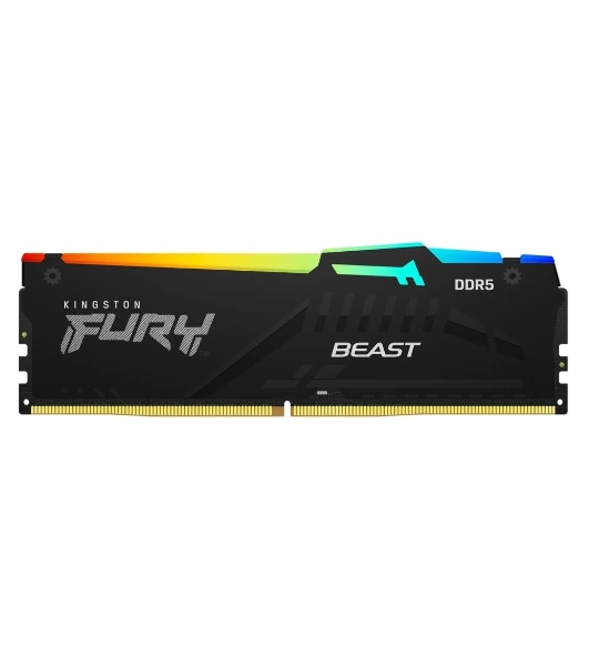 Оперативная память Kingston Fury Beast, DDR5, 32GB (1x32GB), 5600MHz, CL40, DIMM, с радиатором, RGB, черный