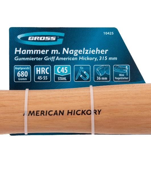 Молоток-гвоздодер Gross AMERICAN HICKORY 680 г, угол 75, магнит, обрезиненная рукоятка
