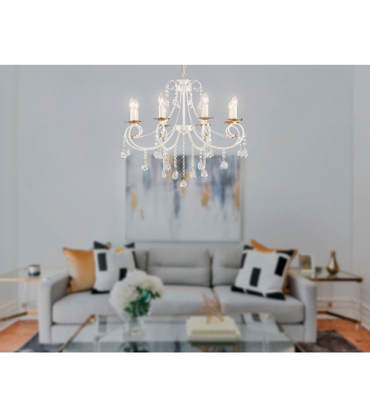 Светильник Ambrella light TR4917/8 WH/GD белый/золото E14/8 max 40W D740*930