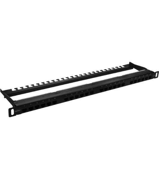 Патч-панель высокой плотности 19', 24хRJ-45, UTP, Cat.5e, 0,5U