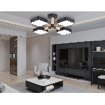 Светильник Ambrella light FL4880/4 BK/WD черный/дерево 72W 3000-6000K D610*160 (без ПДУ), фото3