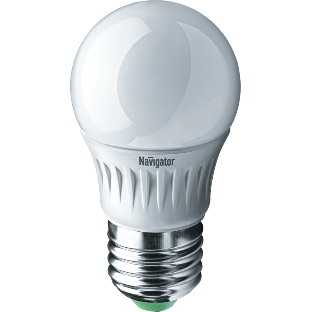 Лампа светодиодная Navigator NLL-P-G45-5-230-2.7K-E27 5Вт шар 2700К теплый белый E27 330лм 220-240В
