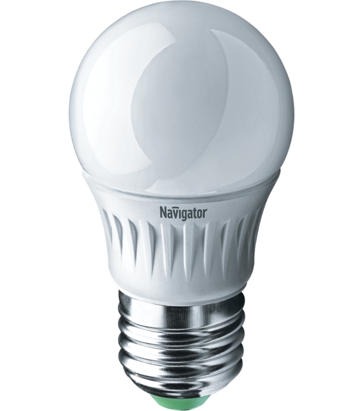 Лампа светодиодная Navigator NLL-P-G45-5-230-2.7K-E27 5Вт шар 2700К теплый белый E27 330лм 220-240В