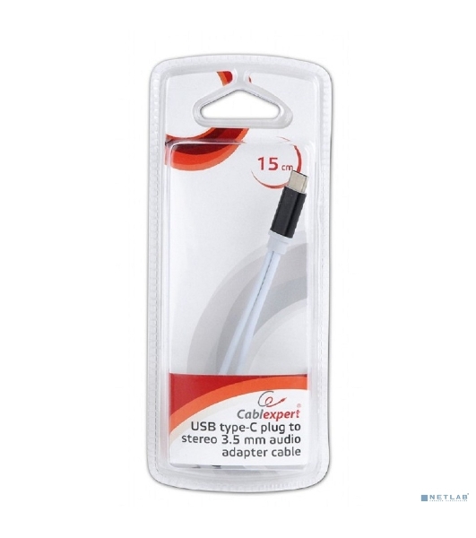 Переходник Cablexpert USB Type-C/Jack3.5 F+ Type-C F, черный, пакет (CCA-UC3.5F-02)