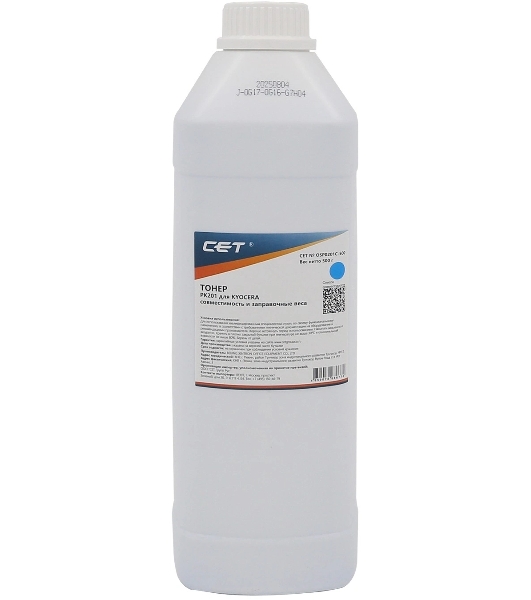 Тонер CET PK201 OSP0201C-500 голубой бутылка 500гр. для принтера Kyocera ECOSYS P6030cdn/M6026cdn
