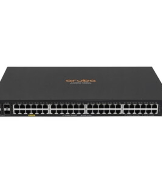 Коммутатор HPE Aruba 6100 48G 4SFP+ 370PoE+, 48×1 Гбит/с PoE+ + 4×10 Гбит/с SFP+, управляемый