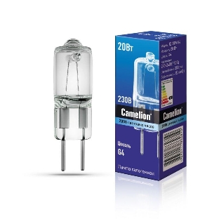 Лампа галогенная JD 20Вт капсула g4 2850К 240В g4 Camelion 10405