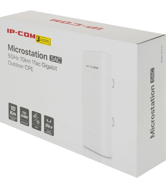 Наружная точка доступа IP-COM CPE13 5 ГГц, до 300 Мбит/с, IP64, 1х14dbi, PoE, 1х100 Мбит/с, молниезащита 6000В
