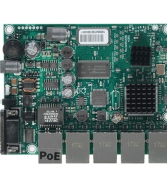 Плата маршрутизатора RB450Gx4 без корпуса RouterBOARD 450Gx4 with four core 716MHz Atheros CPU, 1 Gb RAM, 5 Gigabit LAN ports, PoE OUT on port #5, RouterOS L5