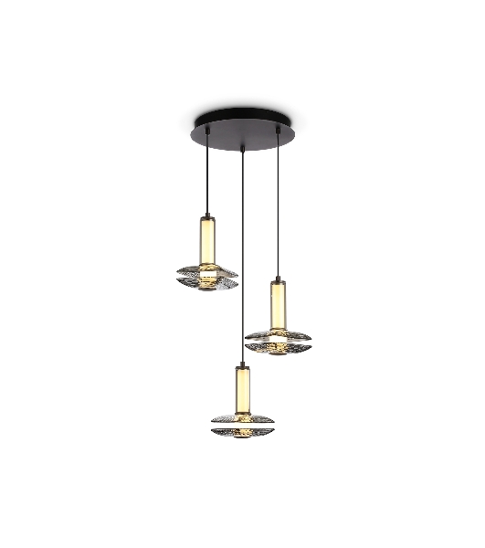 Подвесной светодиодный светильник Ambrella light LH31012/3 GR/SM серый/дымчатый 35W 3000K D450*1790