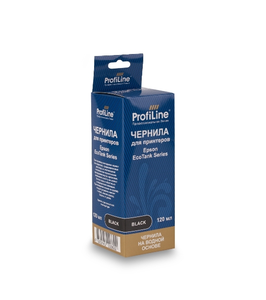 Чернила ProfiLine для принтеров Epson EcoTank 1100/1120/1140/1170/1180/1810/2120/2140/M2170/2700/2710/2711/2712/2714/2715/2720/2726/2750/2810/2811/2812/2814/2815/2820/2821/2826/L3110/3111/3150/3140/3160/3170/3180/3750/L4150/4156/416084700/4750/4800/6160/6170/6190/L6176/7700/7750/7160/7180/L7188/8500/8550/14150 на водной основе type-2 черный 120 мл