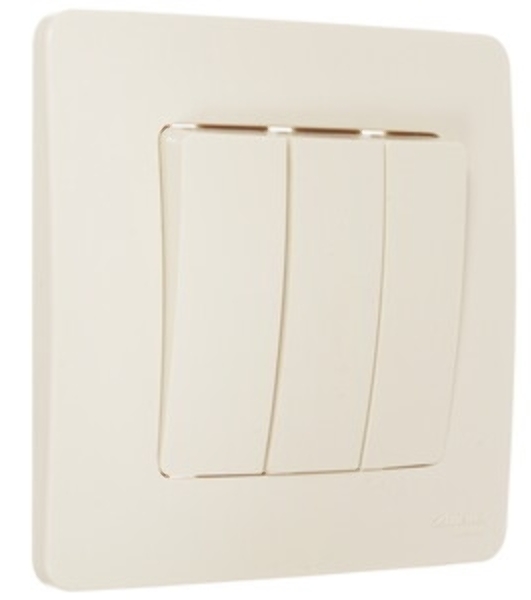 Systeme Electric Blanca внутр Беж Выключатель 3-клавишный (cх.1+1+1), 10А, 250B
