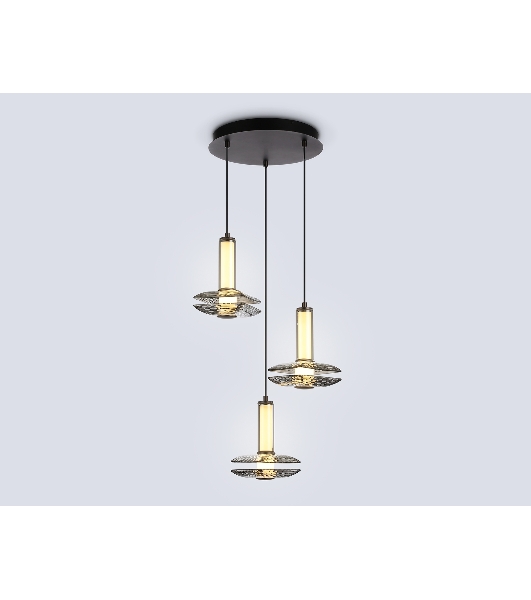 Подвесной светодиодный светильник Ambrella light LH31012/3 GR/SM серый/дымчатый 35W 3000K D450*1790