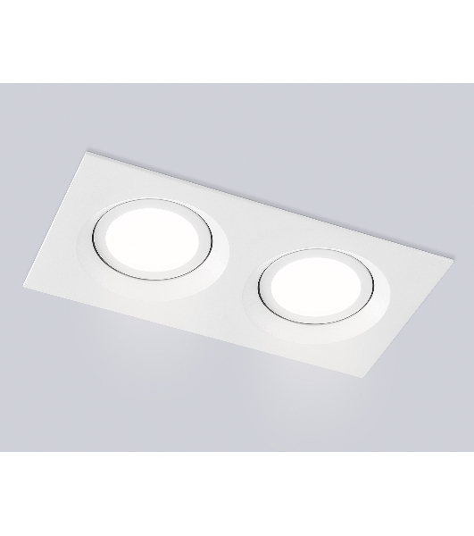 Встраиваемый поворотный точечный светильник Ambrella light TN102745/2 WH белый IP20 GU5.3/2 180*95*25