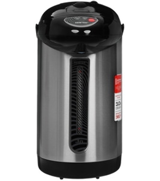 Термопот Centek CT-0080 черный, 3л, 600Вт, 3 способа подачи воды, корпус из нержавеющей стали