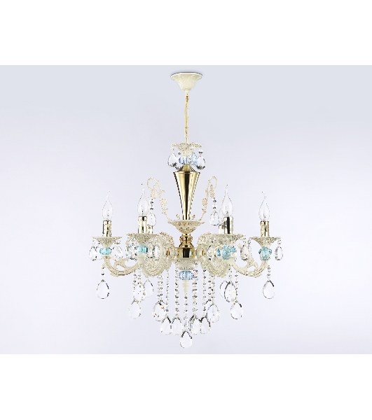 Светильник Ambrella light TR4923/6 GD/WH/BL золото/белый/голубой E14*6 max 40W D600*620
