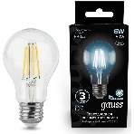 Лампа светодиодная Gauss 102802206LED Filament А60 Е27 6Вт 4100к 1/10/40, фото6