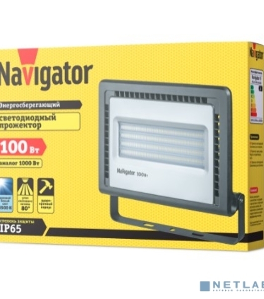 Прожектор светодиодный Navigator NFL-01-100-6.5K-LED 100Вт IP65 6500К