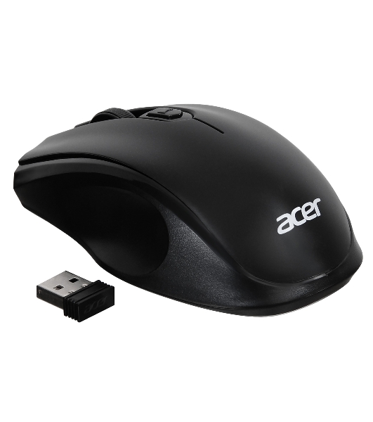 Мышь беспроводная Acer OMR030 черный, 1600 dpi, радиоканал, USB, кнопки - 4