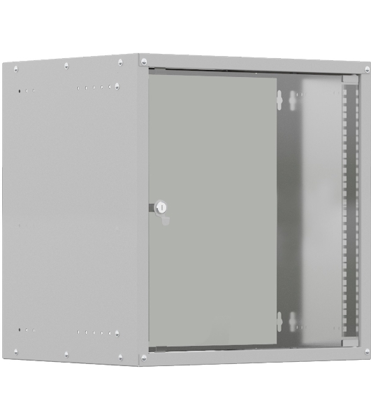 Шкаф коммутационный NTSS LIME (NTSS-WL9U5545GS) настенный 9U 550x450 мм пер. дв. стекл несъемн. бок. пан. 30 кг серый 110 град.