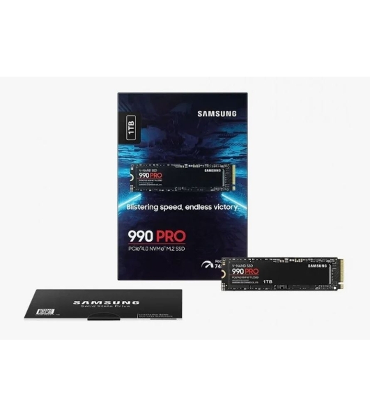 Накопитель SSD Samsung 990 PRO, 1000Gb, PCIe 4.0 x4, M.2 2280, NVMe, R/W 7450/6900