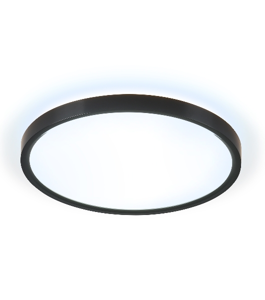 Потолочный светодиодный светильник Ambrella light FZ3055 BK черный IP44 33W+10W 6400+6400К D370*40 (Без ПДУ)