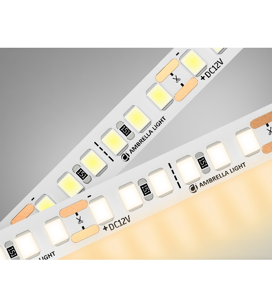 Светодиодная лента Ambrella light GS1301 2835 180Led/ 14.4W m/ 12V IP20 3000K/ 5000*8*1.2mm (2 конт.)