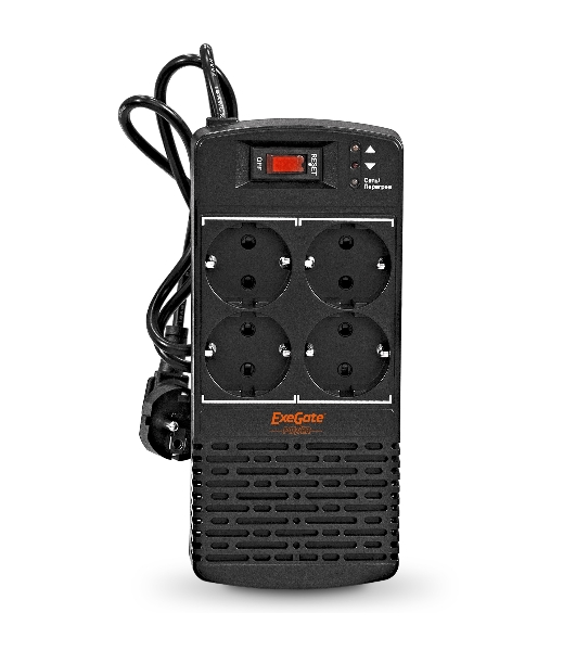 Стабилизатор ExeGate Power AD5000-800 (800VA/400W, диапазон 150...280В, 4 евророзетки)