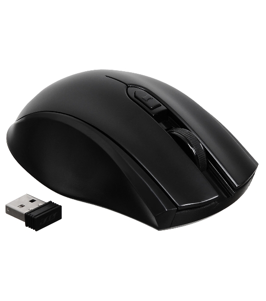 Мышь беспроводная Acer OMR030 черный, 1600 dpi, радиоканал, USB, кнопки - 4